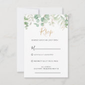 Eukalyptus Gold Leaf Wedding RSVP Card (Vorderseite)