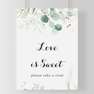 Eukalyptus Gold Liebe ist ein süßes Zeichen Poster