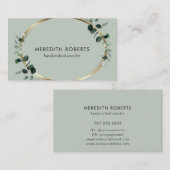 Eukalyptus Gold Metallic Sage Jewelier Designer Visitenkarte (Vorne/Hinten)