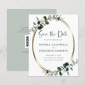 Eukalyptus Gold Metallic Save the Date (Vorne/Hinten)