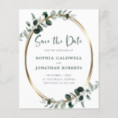 Eukalyptus Gold Metallic Save the Date (Vorderseite)