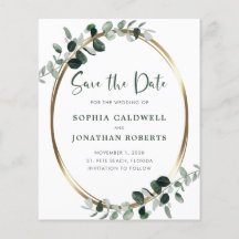 Eukalyptus Gold Metallic Save the Date