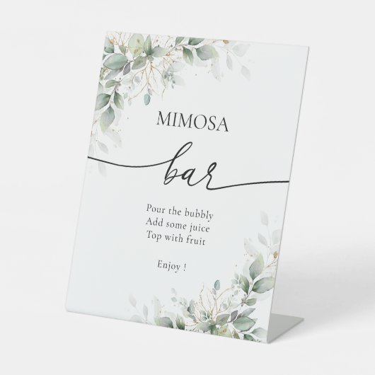 Eukalyptus Gold Mimosa Bar Sign Sockelschild (Vorderseite)