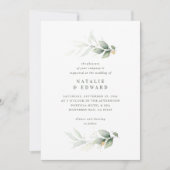 Eukalyptus gold Moderne minimale elegante Hochzeit (Vorderseite)