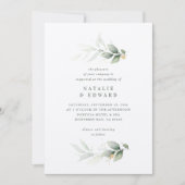 Eukalyptus gold Moderne minimale elegante Hochzeit (Vorderseite)