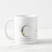 Eukalyptus Gold Monogram Initial C Greenery Chic Kaffeetasse (Links)