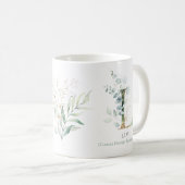 Eukalyptus Gold Monogram Initial L Greenery Chic Kaffeetasse (VorderseiteRechts)