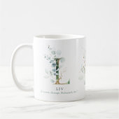 Eukalyptus Gold Monogram Initial L Greenery Chic Kaffeetasse (Links)