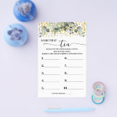 Eukalyptus Gold Name, Tee-Dusche-Spielkarte Flyer (Einzeln)