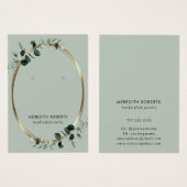 Eukalyptus Gold Oval Oval Earring Display Card (Vorne & Hinten)