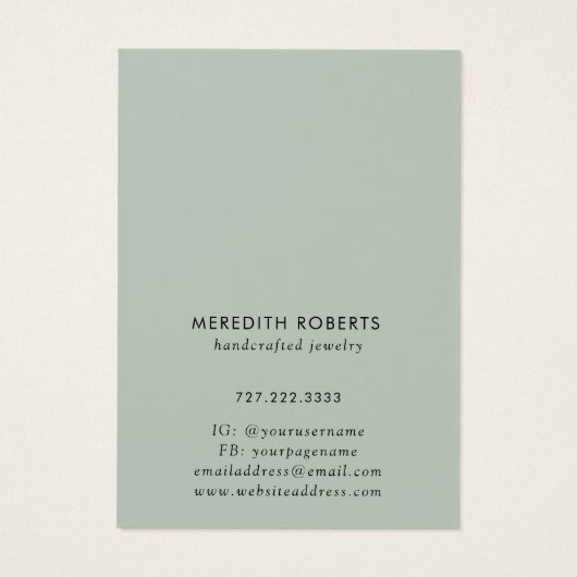 Eukalyptus Gold Oval Oval Earring Display Card (Rückseite)