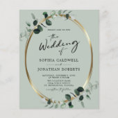 Eukalyptus Gold QR Code Sage Wedding Flyer (Vorne)