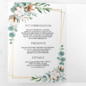 Eukalyptus-Gold-Rahmen aus Baumwolle Dreifach Gefaltete Einladung (Innen Erste Seite)