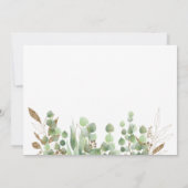 Eukalyptus-Gold-Rett-Hochzeitstag Ankündigung (Rückseite)