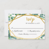 Eukalyptus Gold Rustic Wedding RSVP Card (Vorderseite)