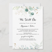 Eukalyptus Gold Rustikal, das wir noch immer neu v Einladung (Vorderseite)