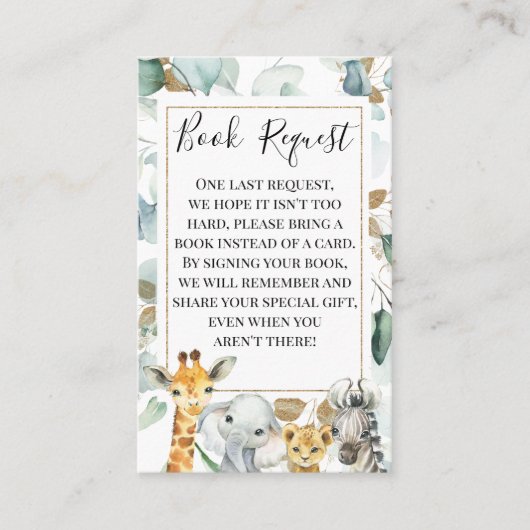 Eukalyptus Gold Safari Buchanfrage Visitenkarte (Vorderseite)