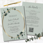 Eukalyptus Gold Sage All in one Details Hochzeit Einladung