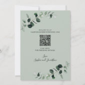Eukalyptus Gold Sage QR Code Hochzeit Save The Date (Rückseite)