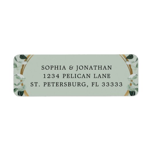 Eukalyptus Gold Sage Wedding Einladung Rücksendead (Vorne)