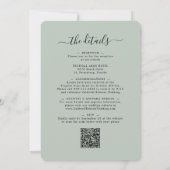 Eukalyptus Gold Sage Wedding in einem QR-Code Einladung (Rückseite)
