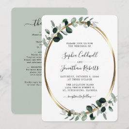 Eukalyptus Gold Sage Wedding in einem QR-Code Einladung