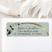 Eukalyptus Gold Sage Wedding Return Address Label (Insitu)