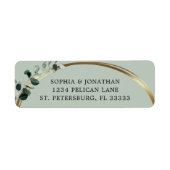 Eukalyptus Gold Sage Wedding Return Address Label (Vorne)