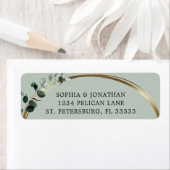 Eukalyptus Gold Sage Wedding Return Address Label (Insitu)