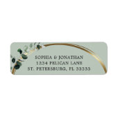 Eukalyptus Gold Sage Wedding Return Address Label (Vorne)