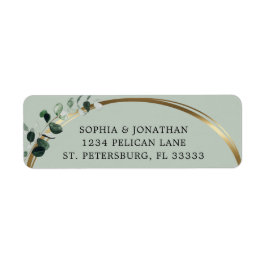 Eukalyptus Gold Sage Wedding Return Address Label