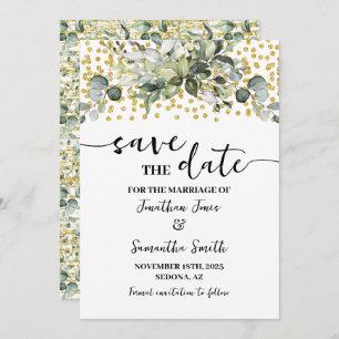 Eukalyptus Gold Save the Date Hochzeit