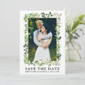 Eukalyptus-Gold-Save the Date-Karte Save The Date (Stehend Vorderseite)