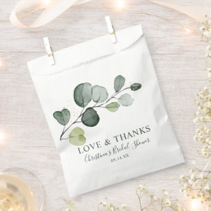 Eukalyptus-Gold-Spritzer-Aquarell-Junggesellinnen- Geschenktütchen