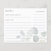 Eukalyptus Gold Spritzer Brautparty Rezept Karte (Rückseite)