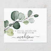 Eukalyptus Gold Spritzer Brautparty Rezept Karte (Vorderseite)