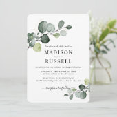 Eukalyptus Gold Spritzer Greenerity Wedding Einladung (Stehend Vorderseite)