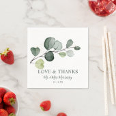 Eukalyptus Gold Spritzer Liebe und Dank Serviette (Beispiel)