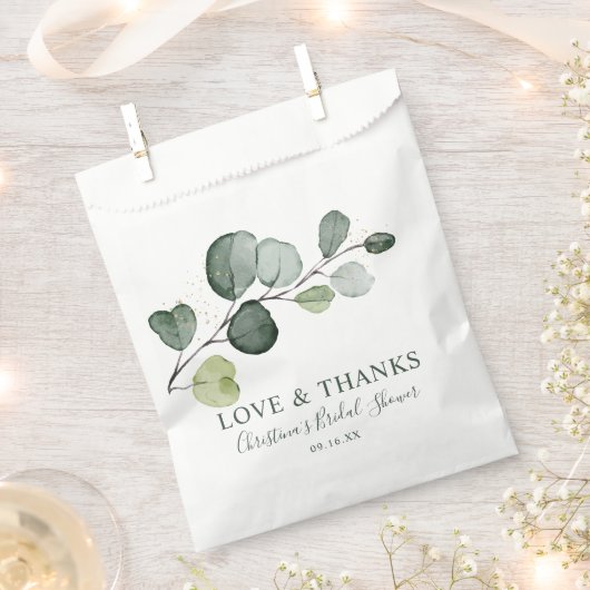 Eukalyptus Gold Spritzer Watercolor Brautparty Geschenktütchen (Ausgeschnitten)