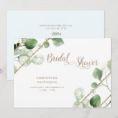 Eukalyptus-Gold-Text-Brautparty Einladung (Vorne/Hinten)