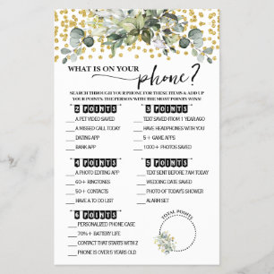 Eukalyptus Gold Was auf der Telefondusche-Spielkar Flyer