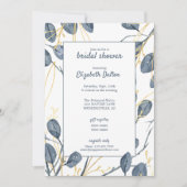 Eukalyptus & Gold Watercolor Garden Brautparty Einladung (Vorderseite)