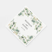 Eukalyptus Gold Watercolor Wedding Napkins Serviette (Ecke)