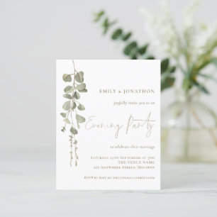 Eukalyptus Gold Wedding Abend Einladung