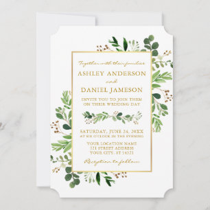 Eukalyptus Gold Wedding Einladung