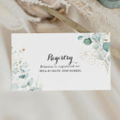 Eukalyptus Gold Wedding Gift Registry Begleitkarte