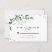 Eukalyptus Gold Wedding RSVP Card Mitteilungskarte (Vorderseite)