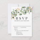 Eukalyptus Gold Wedding RSVP Card, Optionen zum Es (Vorderseite)