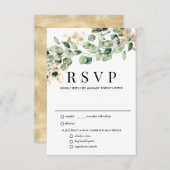 Eukalyptus Gold Wedding RSVP Card, Optionen zum Es (Vorne/Hinten)
