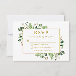 Eukalyptus Gold Wedding RSVP Karte